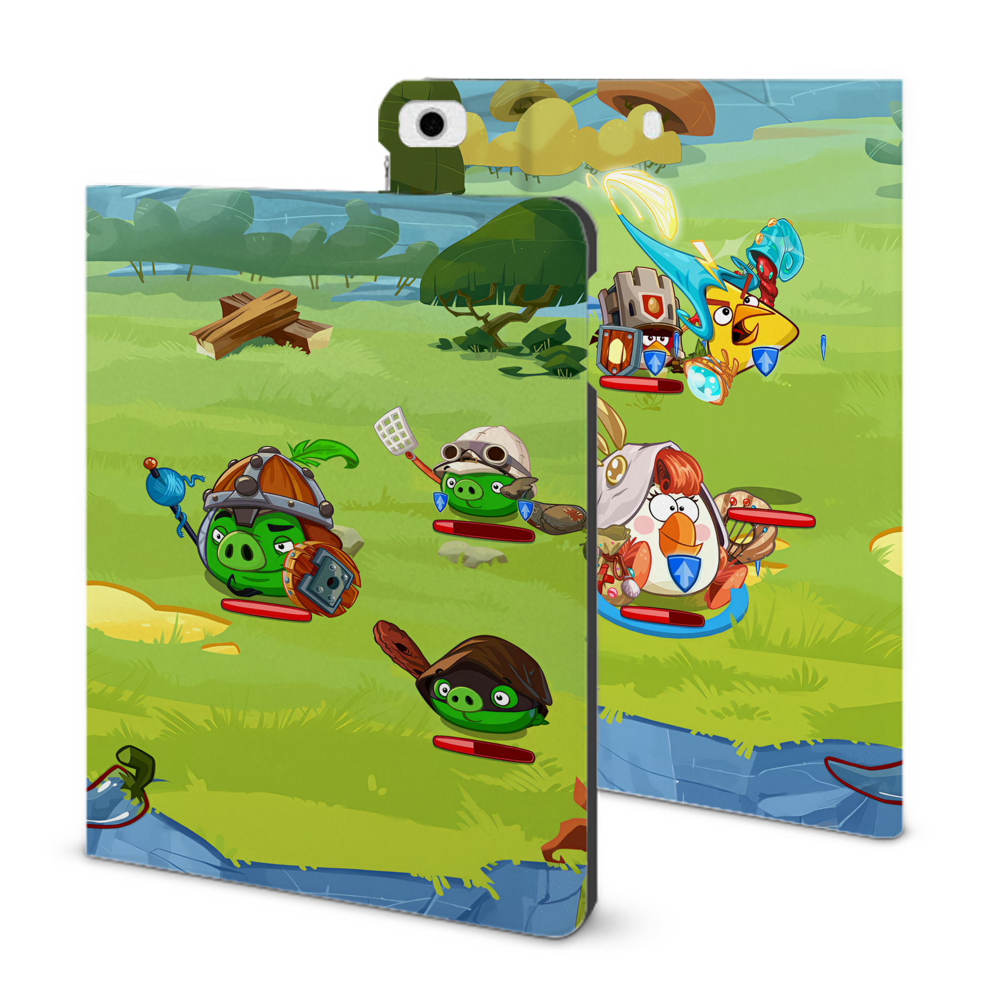 （画像用） Angry Birds アングリーバード IPad ケース ブック型 PUレザー TPU 耐衝撃 軽量 薄型 ペン収納なし 全面保護 IPad 各モデル対応